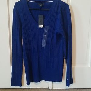 Womens Royal Blue V Neck Sweater NWT Size XL